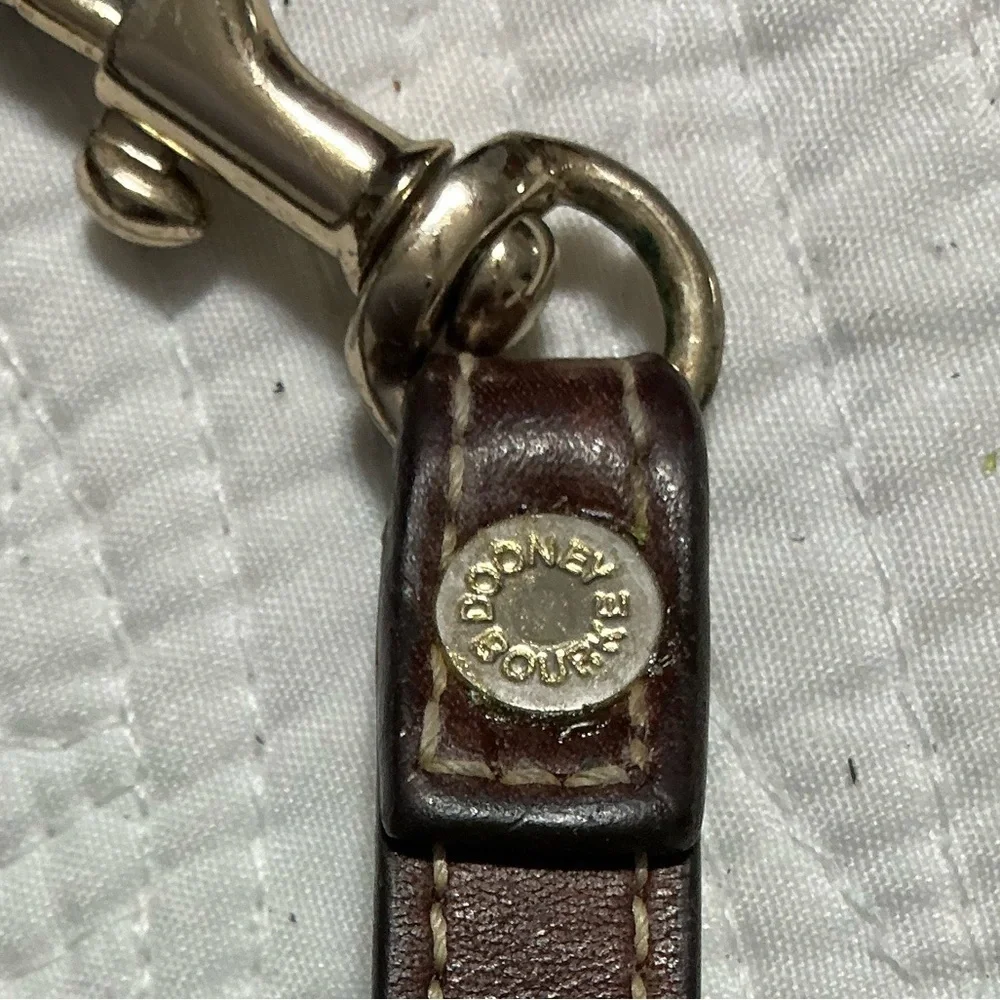 Dooney & Bourke red monogram canvas zip case with a key holder